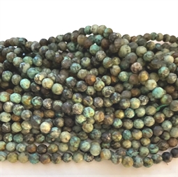 15 stk. 4 mm Afrikansk turkis, facet  perler